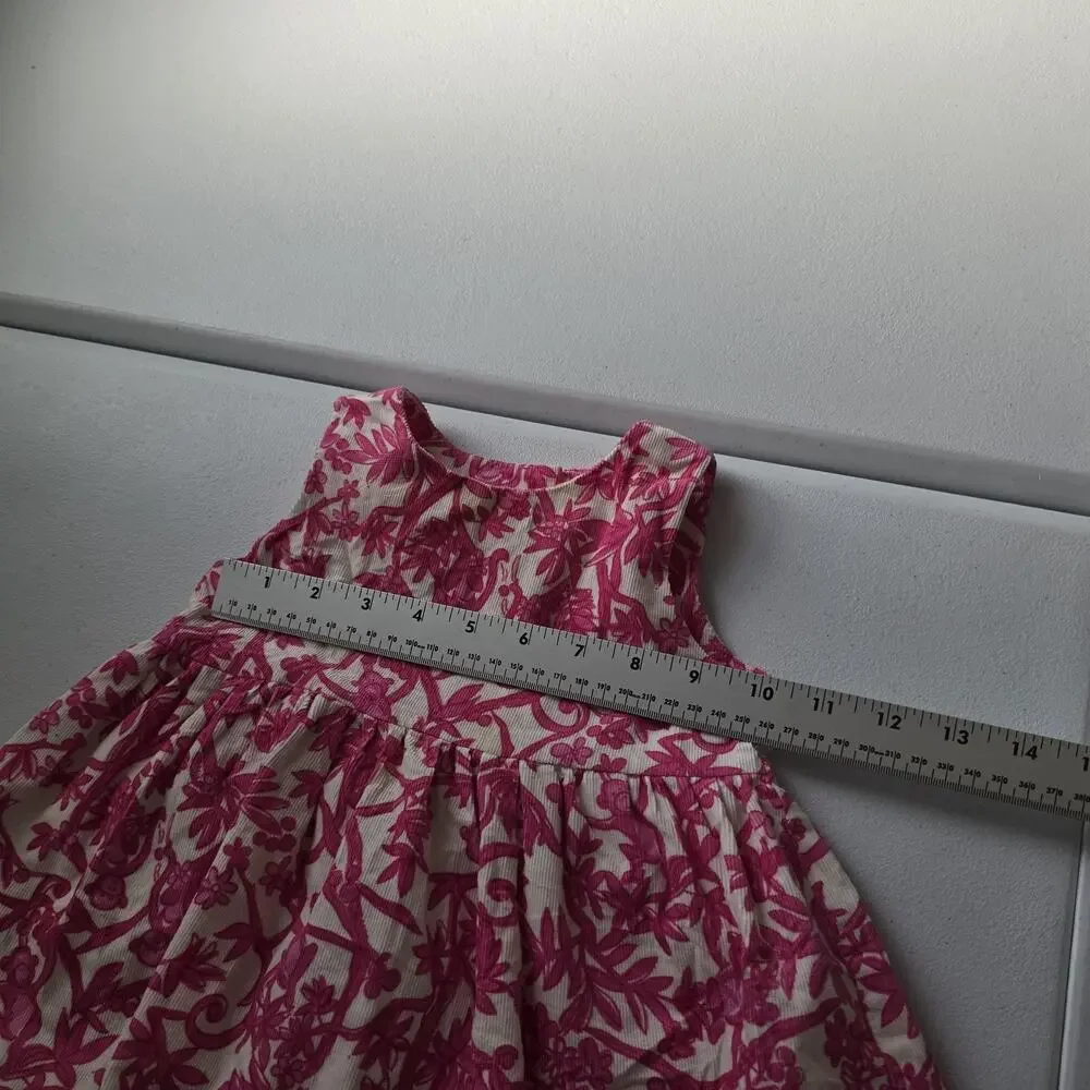 Lilly Pulitzer Dress Set Girls 18-24 Months Pink Floral Corduroy Lined 2 Piece